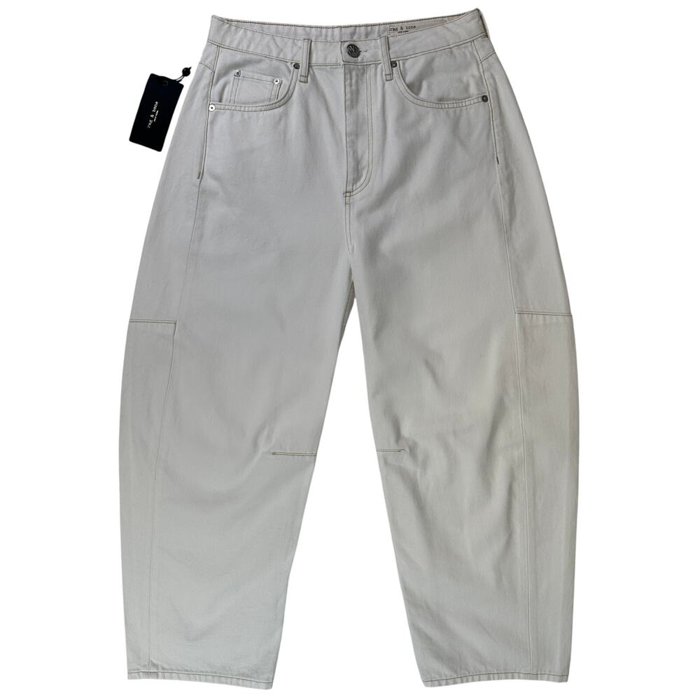 Rag & Bone White The Charlie High-Rise Barrel Jeans Women's Sz 28 NWT